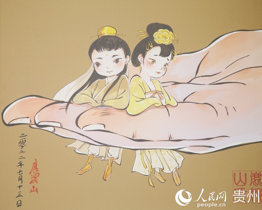 現場展出的部分作品。人民網 龍章榆攝