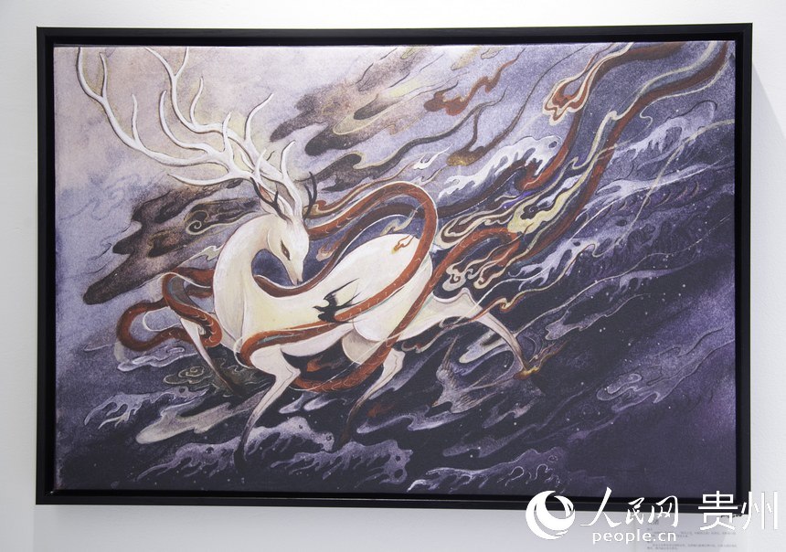 現場展出的部分作品。人民網 龍章榆攝