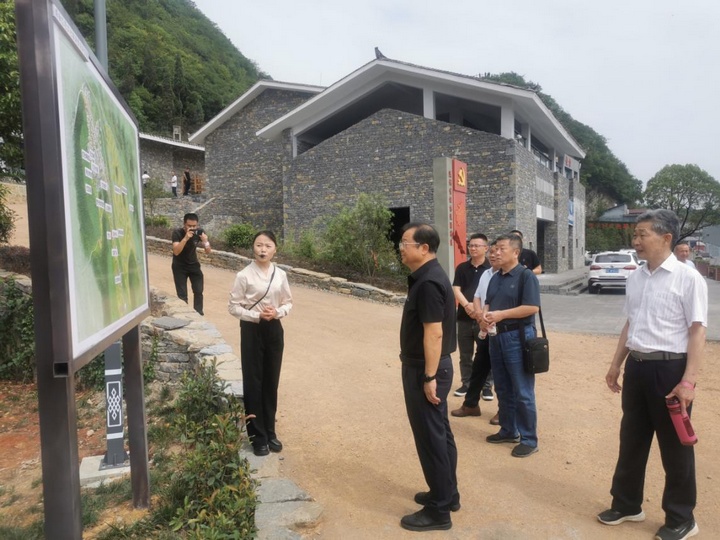 圖為在興義市威舍鎮紅軍村調研。