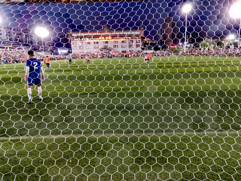 榕江縣“村超”比賽進行中。