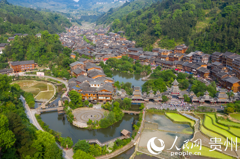 航拍貴州黎平肇興侗寨。人民網記者 涂敏攝