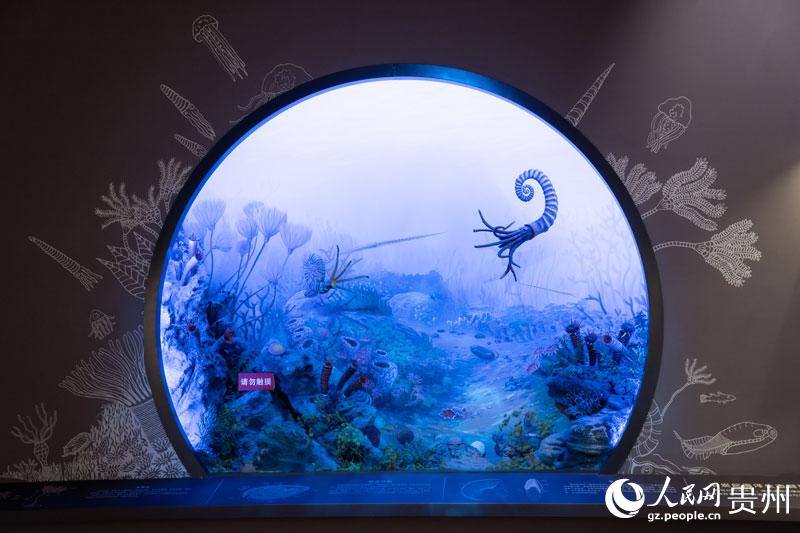 古生物生態場景還原展示。人民網 陽茜攝