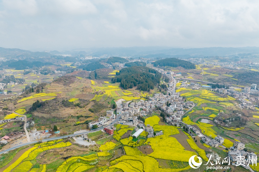 村寨、民居、鄉村公路交織如畫。人民網記者 涂敏攝