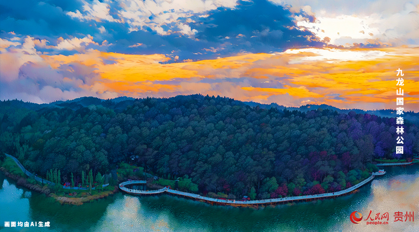 九龍山國家森林公園位于安順市以南20公里處，總面積125平方公里，森林面積64000余畝，景區內地形地貌獨特，九座山峰如龍頭昂首嘯吟，以山林顯勝著稱。