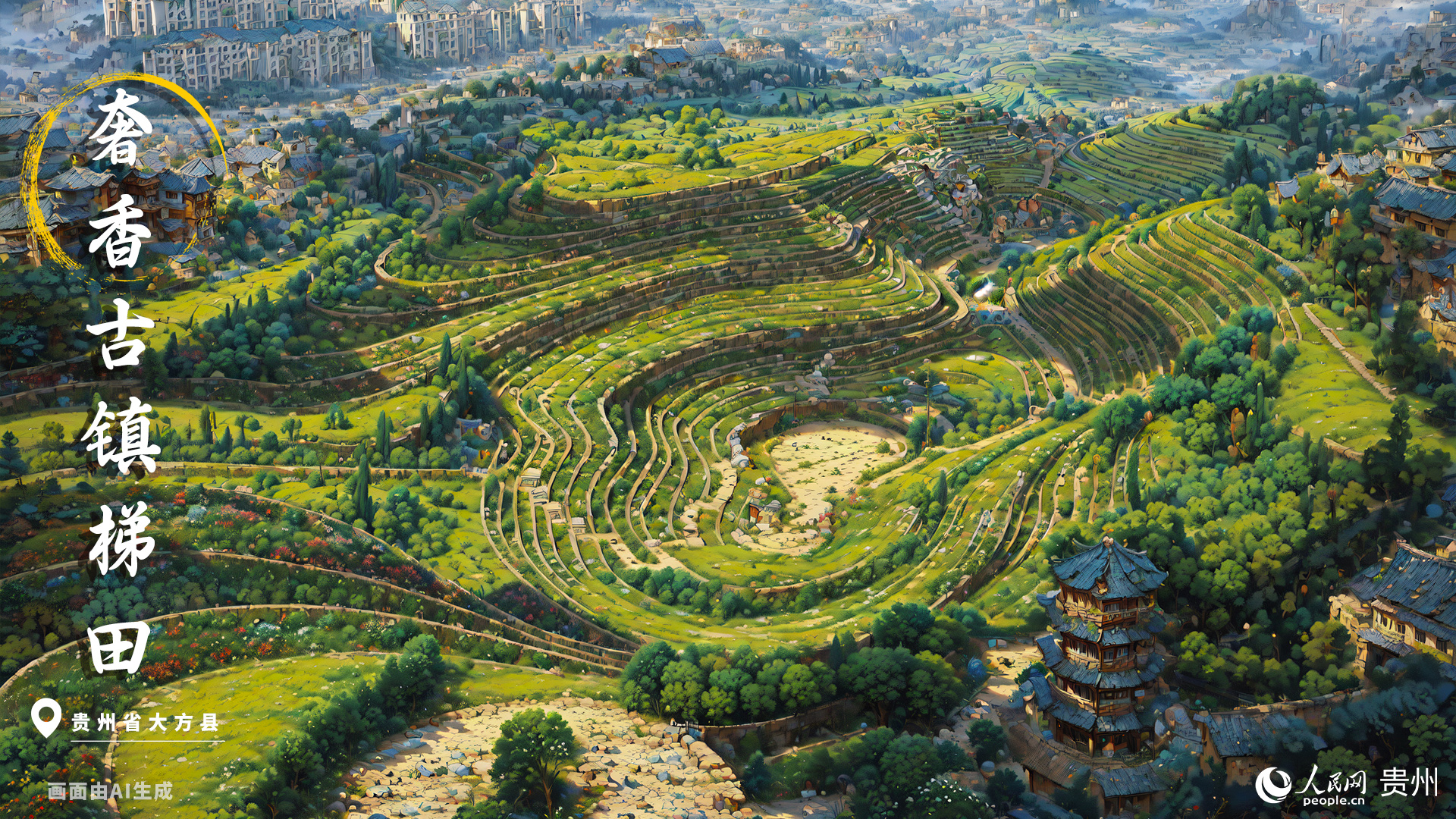 奢香古鎮梯田。