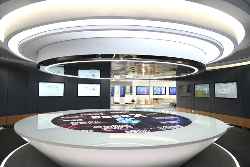 展廳內展示了多個數據專區功能。汪燕 攝