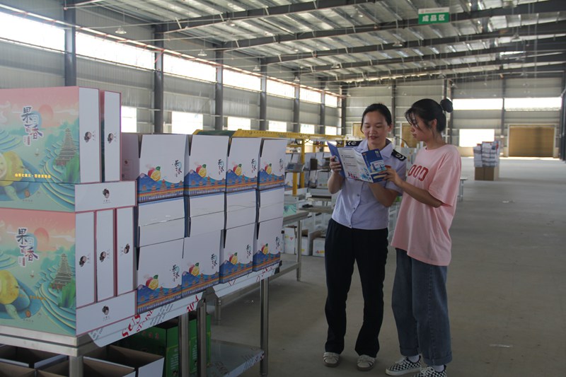 2.稅務干部為貴州從江真尊實業有限公司送上并解讀“百香果產業稅費服務手冊”。