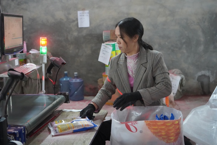 工人正在包裝玉米種子。