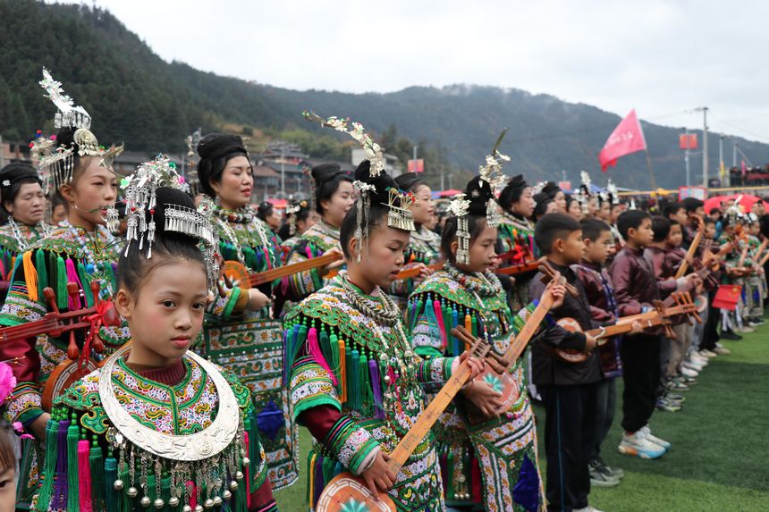 2024黎平·中國侗年蓋寶侗寨分會場系列活動參演隊伍。王芳芳攝