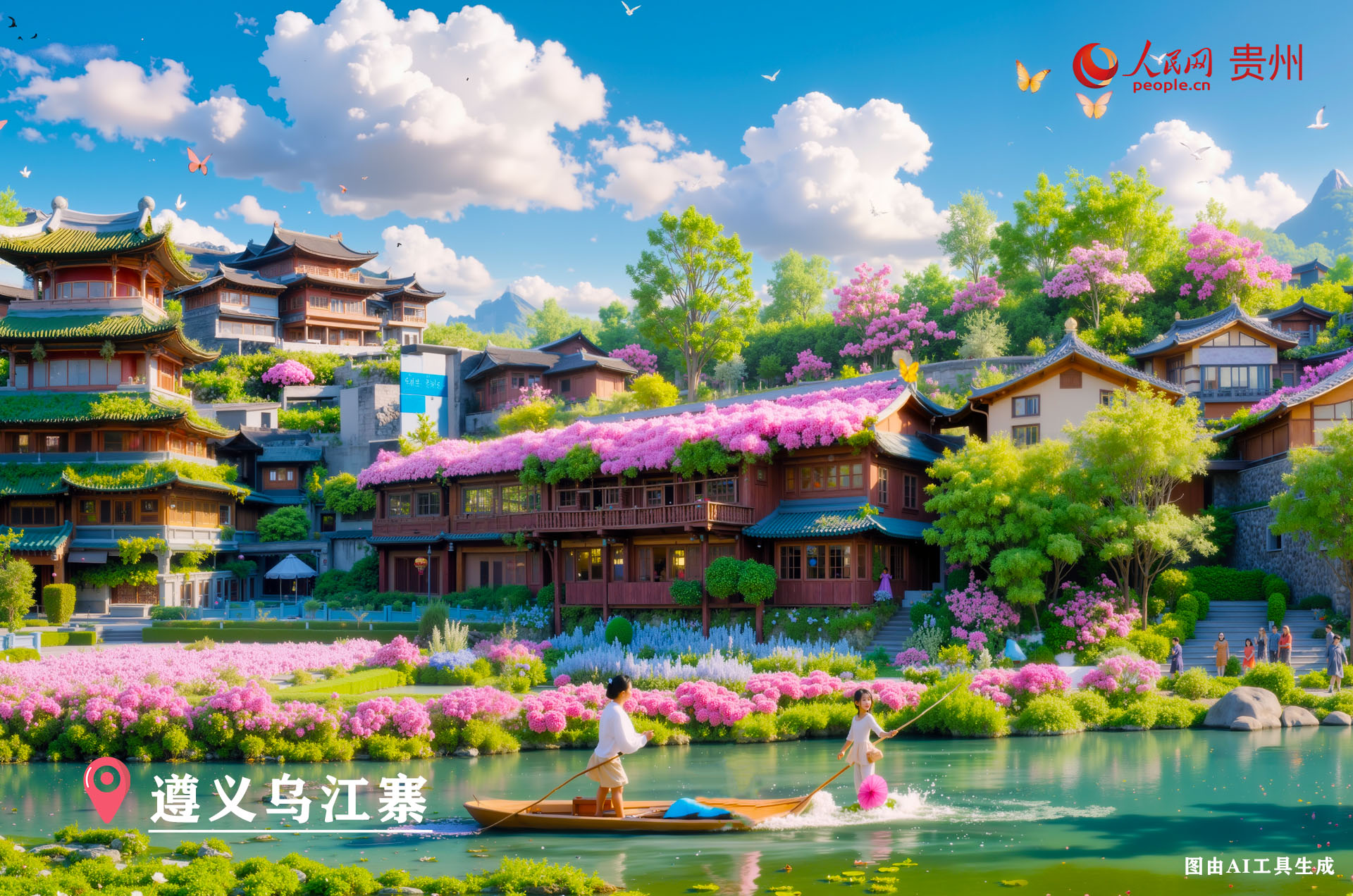 烏江寨位于遵義市播州區尚嵇鎮和新民鎮交界處。這里烏江河貫穿，有獨特黔北風光，建筑為黔北民居風格，景區集觀光、休閑、度假等多業態于一體。