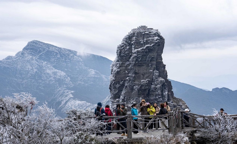 2025年3月16日，在貴州省梵凈山拍攝的雪景。葉順強攝