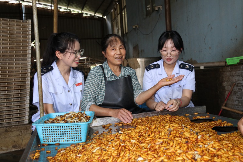 1 畢節市稅務局組織開展“進企業、送政策、解難題”活動。圖為稅務干部到貴州絲路興蠶紡織有限公司走訪調研，查看企業生產經營情況。 鄧萍