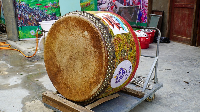 歷經磨難的龍泉井村大鼓。