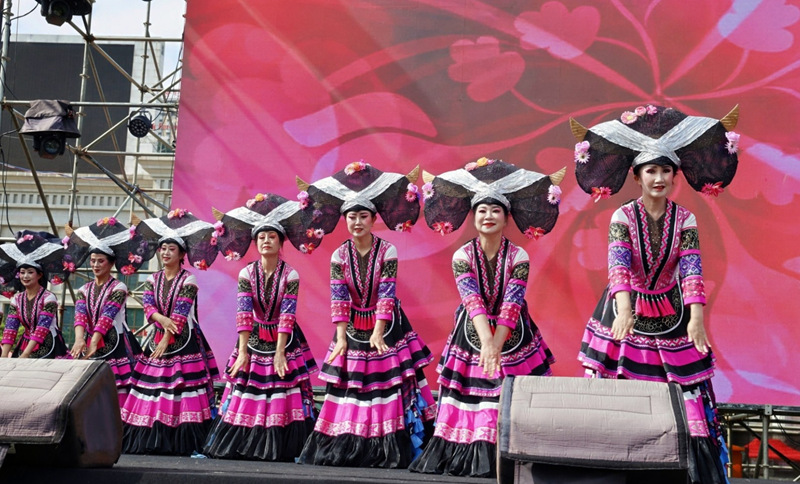 六盤水街頭運動“全民健身日”活動現場。