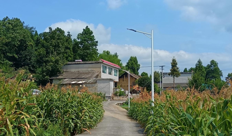 息烽縣小寨壩鎮大灣村上壩組新安裝的路燈。