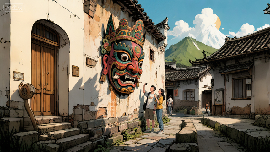 AI繪云峰屯堡 沉浸式體驗大明古韻。