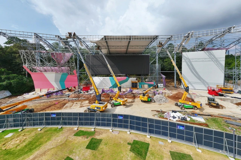 貴州·彩湖國際攀巖中心施工現場。觀山湖區融媒體中心供圖