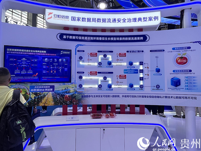 安恒信息展示科技成果。人民網 陳潔泉攝_