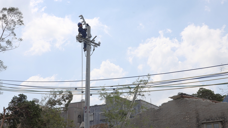 配電線路設備搶修現場。盧關文 攝.JPG