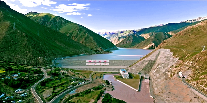 湘河水庫大壩航拍。