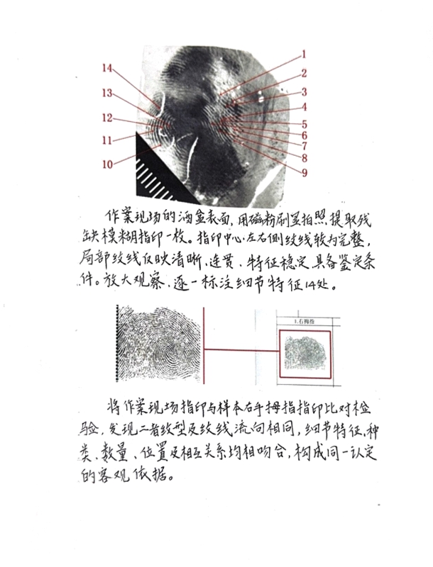 4、這是楊小宇比中的3405起案件中的一起，也是她10多年指紋比對工作的一幀普通的剪影。