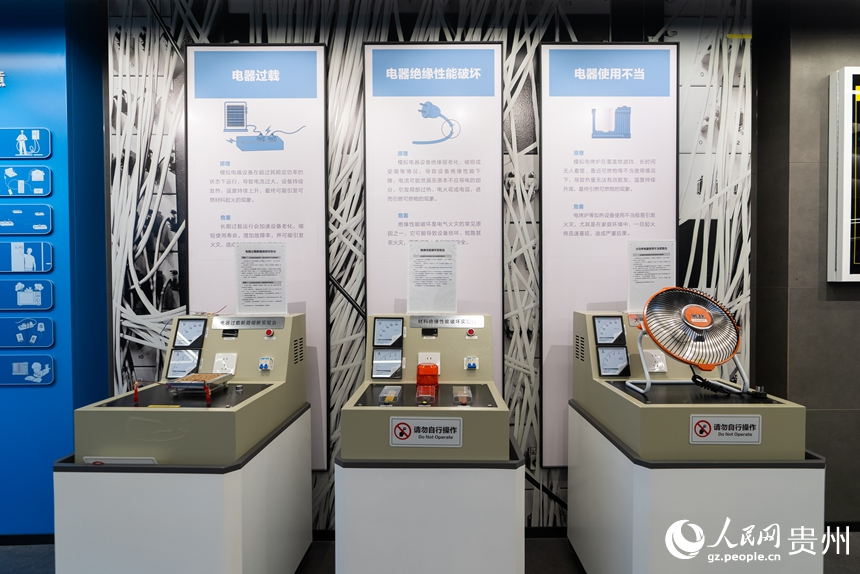 科普教育館內的火災隱患演示設備。人民網記者 涂敏攝